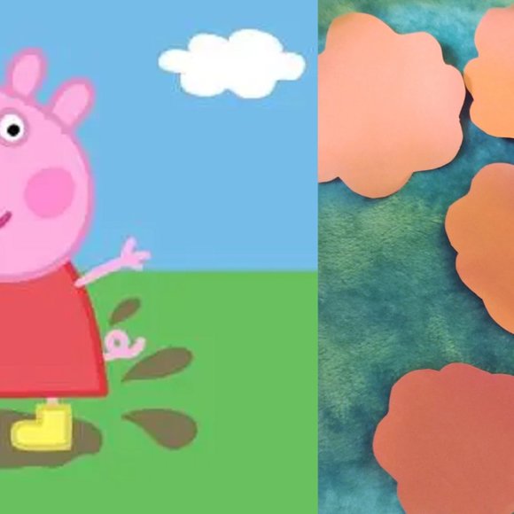 Peppa Pig Handmade Paper Muddy Puddles birthday party decor pretend play Kids !* - Picture 1 of 5